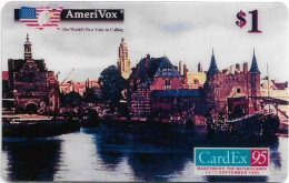 USA - AmeriVox - CardEx '95 Maastricht, View Of Delft, 13.09.1995, Remote Mem. 1$, 2.000ex, Mint - Amerivox