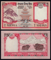 NEPAL - 5 RUPEES (2008) Banknote UNC (1) Pick 60a Sig 17     (16213 - Autres - Asie