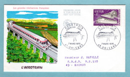 FDC  France 1970 -  Aérotrain - YT 1631 - 45 Orléans - 1970-1979