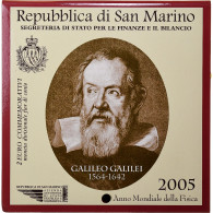 Saint Marin, 2 Euro, Galileo Galilei, Coin Card, 2005, Rome, Bimétallique, FDC - San Marino