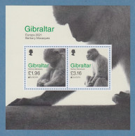 Gibraltar 2021 EUROPA Gefährdete Wildtiere Berberaffe Mi.-Nr. Block 145 ** - Gibraltar