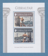 Gibraltar 2022 EUROPA Herkules An Der Straße Von Gibraltar Mi.-Nr. Block 150 ** - Gibraltar