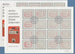 Großbritannien FRAMA-ATM 1.Ausgabe Satz 32 Werte Auf 2 FDC ET-O Edinburgh 1.5.84 - Other & Unclassified