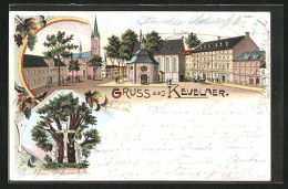 Lithographie Kevelaer, Gnadenkapelle Und Gasthof Zu Den Silbernen Und Goldenen Schlüsseln, Kreuzbaum  - Kevelaer