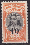 French Polynesia 1916 Sc 56 Oceanie Yt 43 MH* - Unused Stamps