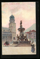 Cartolina Trento, Fontana Di Nettuno  - Trento