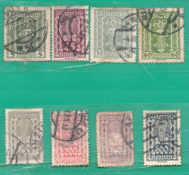 Austria 1922 Yvert 258,264,265,268,271,276,277,281 Usados - Unused Stamps