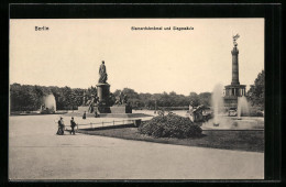 AK Berlin, Bismarckdenkmal Und Siegessäule  - Altri & Non Classificati