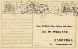 Ned. Indie 1930 Batavia To Bandoeng - Post Card Adress Change, Cancel Luchtpost - Indonesië