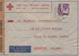 Ned. Indie 1940: Air Mail Red Cross Batavia To Genf/Switzerland, Censor - Indonesië