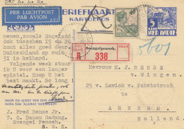 Ned. Indie 1935: Post Card Registered Air Mail Soengeipenoeh To Arnhem/Holland - Indonesië