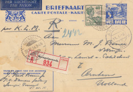 Ned. Indie 1934: Registered Post Card Soengeipenoeh To Arnhem/Holland - Indonesië