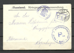 Deutschland Germany WWI 1917 Kriegsgefangenensendung Lager In MEWE Geprüft War Prisoner Post - Prigionieri