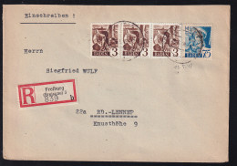 Freimarke 3 Pfg. (3x) Und 75 Pfgh. Auf R-Brief Ab Freiburg 19.5.48 Nach RD.-Lennep - Altri & Non Classificati