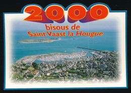 CPM 10.5 X 15 L'année 2000 à SAINT VAAST LA HOUGUE Manche Vue Générale Aérienne - A L'arrière Plan, L'Ile De Tatihou - Saint Vaast La Hougue