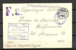 Deutschland Germany WWI 1917 Kriegsgefangenensendung Offiziers-Gefangenenlager Burg B. Magdeburg War Prisoner Post - Prigionieri