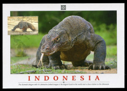 INDONESIA (2024) Carte Maximum Card - Komodo Dragon, Reptile, Dragon De Komodo, Varan, Komodowaran - Fauna Day - Indonesië