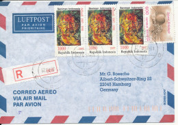 Indonesia Registered Air Mail Cover Sent To Germany 12-8-1997 Topic Stamps - Indonesië