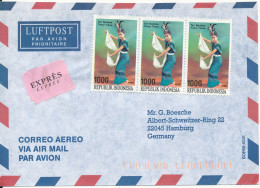 Indonesia Air Mail Cover Sent Express To Germany Topic Stamps - Indonesië