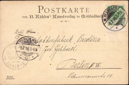604590 | Geschäftskarte, 1896, Des Kunsverlag B. Kühlen  | Mönchengladbach (W - 4050), -, - - Storia Postale