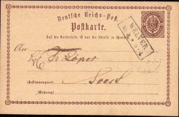 604588 | Ganzsache, 1874, Mit Seltener Entwertung,  | Welver (W - 4777), -, - - Storia Postale