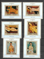 Manama 1971 Art - Paintings - Nude By Modigliani - 6 IMPERFORATE MS MNH - Nudes
