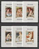 Manama 1970 Art - Paintings - Renoir - Nude - 6 IMPERFORATE MS MNH - Nudes