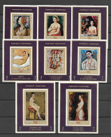 Manama 1972 Art - Paintings - Portraits - Nude - 8 IMPERFORATE MS MNH - Nudes