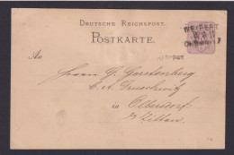 Bahnpost Weipert Chemnitz Deutsches Reich Weipert Ganzsache Ziffer Olbersdorf - Storia Postale