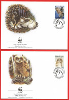 Aland 1996 - Mi 109 & 112 - YT 109 & 112 ( WWF -  Bird : Eurasian Eagle-Owl ) 2 FDC - Aland