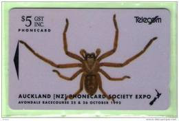 New Zealand - 1992 Auckland Phonecard Expo - $5 Spider - NZ-E-1 - VFU - Neuseeland