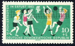 827 Y Pioniertreffen Volleyball 10+5 Pf Wz.3 Y ** - Unused Stamps