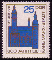 1119 800 Jahre Chemnitz Rathaus 25 Pf ** - Unused Stamps