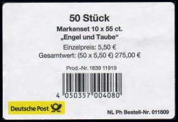 2827-2828 Grußmarken Engel Und Taube: Banderole 2011 - Prod.-Nr. 1839 11919 - 2011-2020