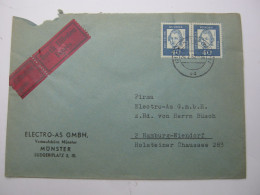 1962 , 40 Pfg.  Köpfe Im Waager. Paar Auf Eilbrief ,min.Öffnungsmangel - Lettres & Documents