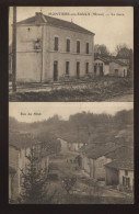 55 - MONTIERS-SUR-SAULX - LA GARE DE CHEMIN DE FER ET LA RUE DU MIDI  - SANS EDITEUR - Montiers Sur Saulx