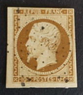 TIMBRE FRANCE NAPOLEON 9 BISTRE BRUN SIGNE BRUN COTE +950€ - 1852 Luigi-Napoleone