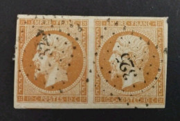 TIMBRE FRANCE NAPOLEON 13A PAIRE OBL PC 325 SUPERBE COTE + 100€ - 1853-1860 Napoleon III