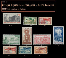 AEF - Poste Aérienne 1939/1940 - Lot De 10 Timbres ** Et * - Ongebruikt