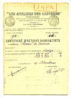 Rarissime : La REUNION - Certificat D'actions Nominatives (lot De 16) De La Société Des Casernes De Saint Pierre  1943 - Agriculture