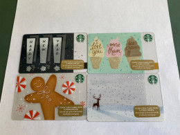 - 18 - Starbucks 4 Different Cards - Gift Cards