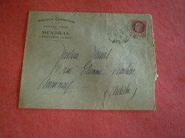 Enveloppe Commerciale MENDRAS à Largentière Ardèche, Tabacs, Papeterie Mercerie; Cachet Largentière Sur Pétain1.50f - 1950 - ...