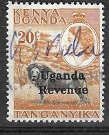 UGANDA - FISCALI - FRANCOBOLLO TURISTICA 20 C KENIA UGANDA E TANGANIKA - SOVRASTAMPATO UGANDA REVENUE - Ouganda (...-1962)