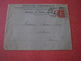 Enveloppe Commerciale Société Générale à Crest, Drôme, Flamme Daguin Crest Sur 50c Semeuse Lignée - 1950 - ...