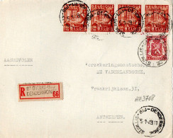 St. Gillis Dendermonde.   -   Recommandée  1949   Naar   Antwerpen - Lettres & Documents
