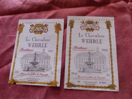 E-395 , ETIQUETTE, BORDEAUX , LE CHEVALIER WEHRLE 1988 Et 2001 - Bordeaux