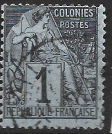 COLONIES GENERALES N° 42 1C NOIR SUR AZURE TYPE ALPHEE DUBOIS OBL - Alphee Dubois