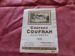 E-404  , ETIQUETTE, MAGNUM,  HAUT-MEDOC, Château COUFRAN 1978, St Seurin De Cadourne - Bordeaux