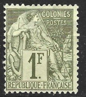 COLONIES GENERALES N° 59 1F OLIVE  TYPE ALPHEE DUBOIS NEUF SANS GOMME - Alphee Dubois