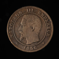  France, Napoléon III, 2 Centimes, 1856, Marseille, Bronze, TTB (EF),
KM#776.6 - 2 Centimes